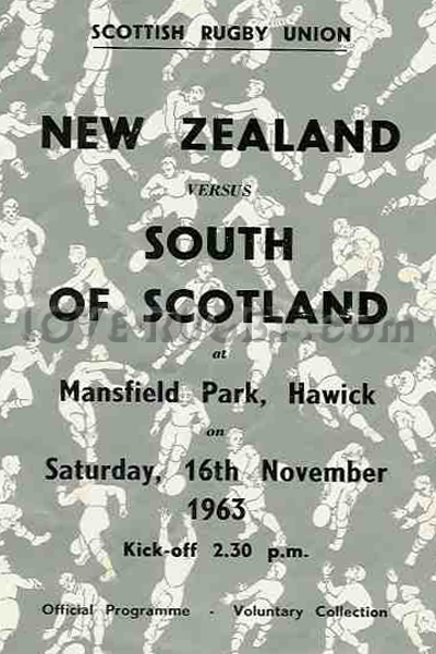 1963 South of Scotland v New Zealand  Rugby Programme